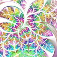 Multicolored fabulous fractal pattern Collection - tree foliage