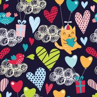 Romantic seamless pattern Valentine background N7