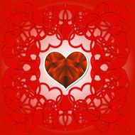 Happy Valentine&#039;s Day lettering Greeting Card on red background N2