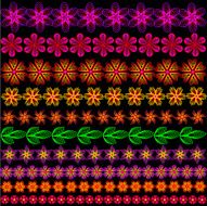 set of bands ornamental flowers