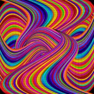 background with waves and geometrical interlacing