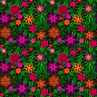 seamless background with swirls flowers and leaves