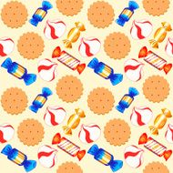 seamless background with candies and biscuits