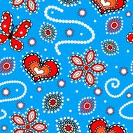 illustration seamless background with flowers butterflies