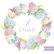 March 8 hydrangea wreath flowers