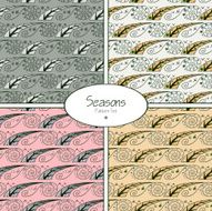 Set of seamless patterns with four seasons