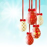 Easter eggs on sunny background N4