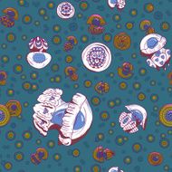 seamless pattern with cartoon jellyfish N9