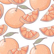 Grapefruit seamless pattern