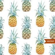 watercolor tropical pineapple exotic pattern N6