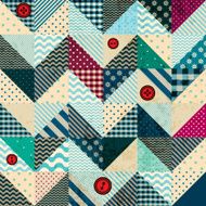 Chevron patchwork in nautical style with grunge elements
