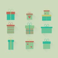 Vector set flat gift icons