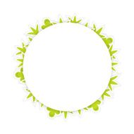 White pattern with green leaves