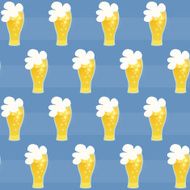 Seamless pattern beer glass on a blue