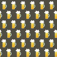 Seamless pattern glass beer mug on a brown