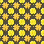 St Patrick Day gold clover seamless pattern