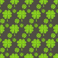 St Patrick Day green clover seamless pattern