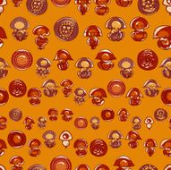 seamless pattern with cartoon jellyfish N11