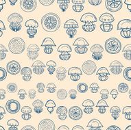 seamless pattern with cartoon jellyfish N12