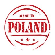 Red vector grunge stamp MADE IN POLAND