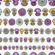 seamless pattern with cartoon jellyfish N13