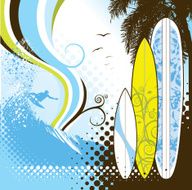 waving surf scene