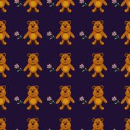 seamless pattern with brown bears N2