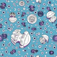 seamless pattern with cartoon jellyfish N15