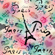 Collage in retro scrapbooking style with original inscriptions w N2