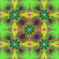 Pattern from fractal flowes in green
