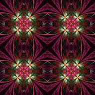 Symmetrical flower pattern in stained-glass window style N24