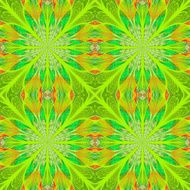Symmetrical pattern in stained-glass window style Green palette