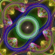 Multicolored symmetrical grid fractal pattern N4
