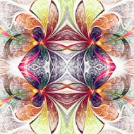 Symmetrical fractal pattern in stained-glass window style