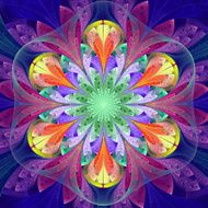 Symmetrical pattern in stained-glass window style N5