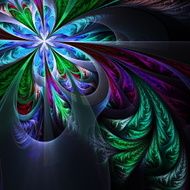 Diagonal symmetric multicolor fractal tracery Collection - frosty pattern N4
