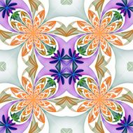 Fabulous symmetrical pattern of the petals Blue and beige palette