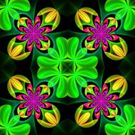Beautiful symmetrical pattern of the flower petals in fractal design N9