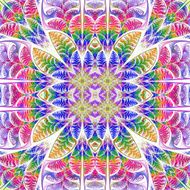 Symmetrical multicolored pattern of the leaves Collection - tree foliage N2