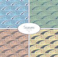 Set of seamless patterns with four seasons N4
