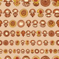 seamless pattern with cartoon jellyfish N17