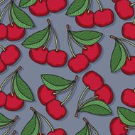 Red cherries seamless pattern N2