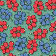 Red and black currant seamless pattern N2