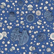 seamless pattern with cartoon jellyfish N19
