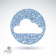 Climate conditions conceptual icon flower-patterned cloud