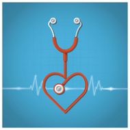 Heart Shape Stethoscope Valentine&#039;s Day Background