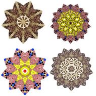 Lace floral colorful ethnic ornament N18