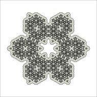 Lace floral white ethnic ornament kaleidoscope N7