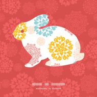 Vector abstract decorative circles stars chicken silhouette Easter frame