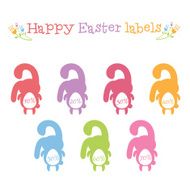 Concept set of happy easter bunnies labels Vector